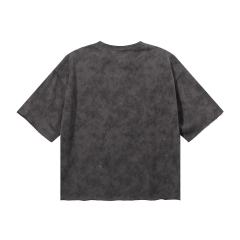 Evil Old Man Splash Ink Rhinestone Print Washed Tee 28874573