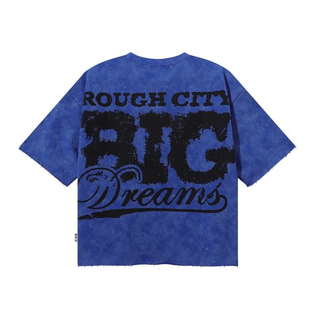 Balloon Clown Splash Ink Rhinestone Print Washed Tee 3 colors 28874571