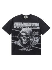 Grim Reaper Skull Chain Print Washed Tee 28874486