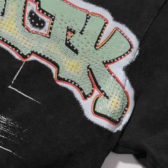 Bully Dog Skull Hotfix Rhinestone Print Washed Tee 28874476