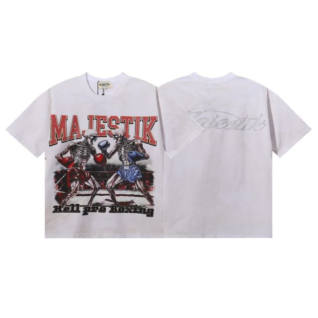 Skull Boxer Hotfix Rhinestone Print Washed Tee 28874478