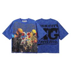 Balloon Clown Splash Ink Rhinestone Print Washed Tee 3 colors 28874571