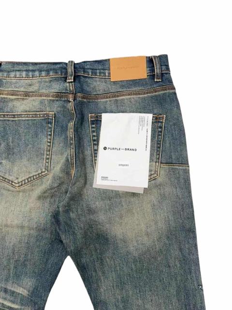 1:1 quality version Yellow Mud Wash Rhinestone Script Slightly Flared Jeans 28972586