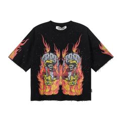 Mirror Skull Guitarist Splash Ink Print Tee 28874558