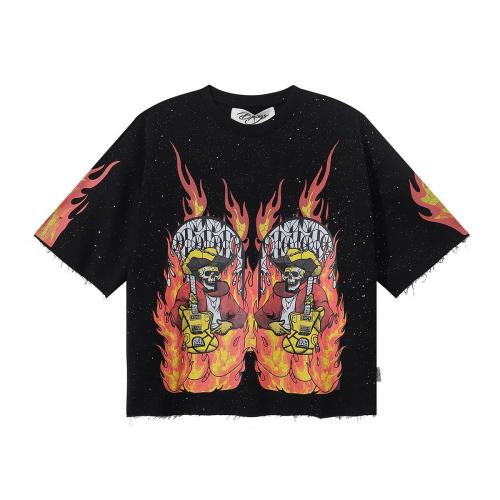 Mirror Skull Guitarist Splash Ink Print Tee 28874558