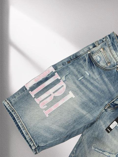 1:1 quality version Pink Embroidered Denim Shorts