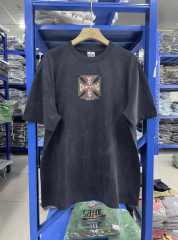 West Coast Choppers Motorcycle Print Washed Dyed Loose Casual T-Shirt