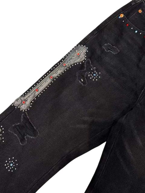1:1 quality version Bone Patch Studded Flared Jeans 28963945
