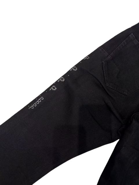 1:1 quality version Black Rhinestone Letter Flare Jeans 28997722