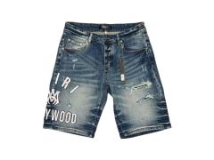 1:1 quality version Hollywood 3D Letter Embroidered Denim Shorts 28972417