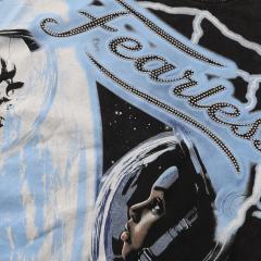 Astronaut Skull Hotfix Rhinestone Print Washed Tee 28874489