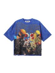 Balloon Clown Splash Ink Rhinestone Print Washed Tee 3 colors 28874571