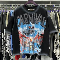 Carnival Skull Rhinestone Print Washed Tee 28874569