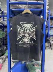 West Coast Choppers Vintage Motorcycle Print Distressed Loose Sleeveless Tank Top