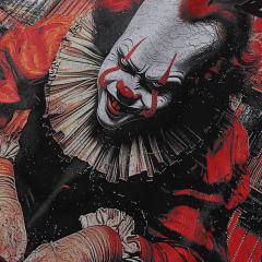 Circus Clown Splash Ink Print Washed Tee 28874570
