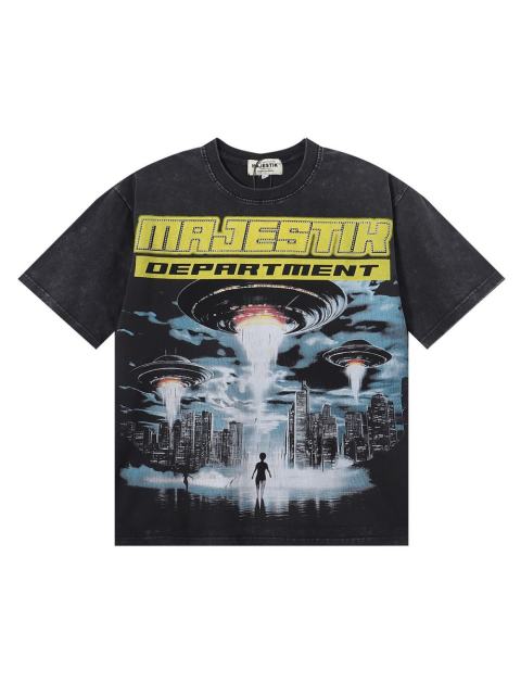 UFO City Rhinestone Print Washed Tee 28872179