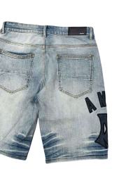 1:1 quality version Letter Pattern Embroidered Line Denim Shorts 28972420