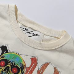 Cheers Skull Splash Ink Rhinestone Print Washed Tee 28874564