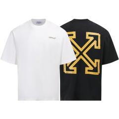 1:1 Top Quality OW SS19 Oversized Oil Painting Diagonal Arrows Tee T-Shirt Black White