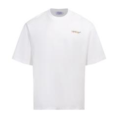1:1 Top Quality OW SS19 Oversized Oil Painting Diagonal Arrows Tee T-Shirt Black White