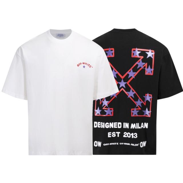 1:1 Top Quality OW SS19 Tee T-Shirt Black White