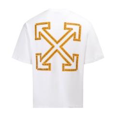 1:1 Top Quality OW SS19 Oversized Oil Painting Diagonal Arrows Tee T-Shirt Black White