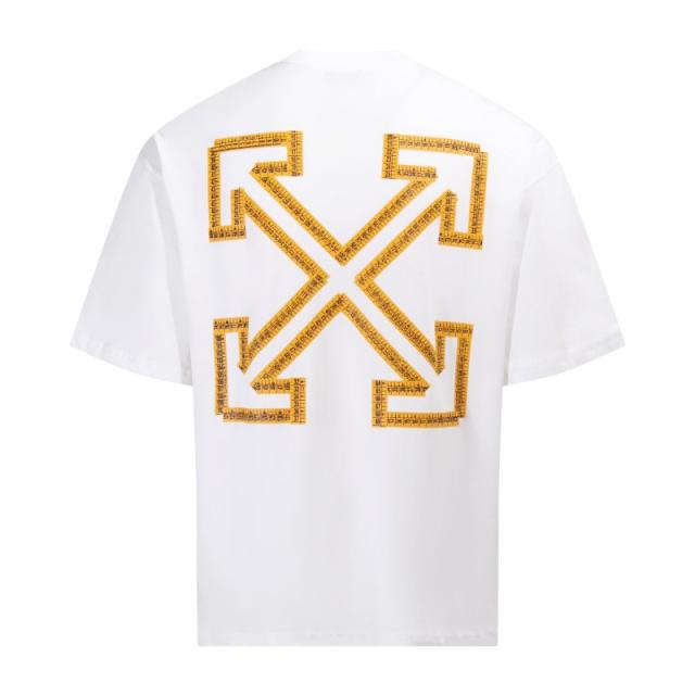 1:1 Top Quality OW SS19 Oversized Oil Painting Diagonal Arrows Tee T-Shirt Black White