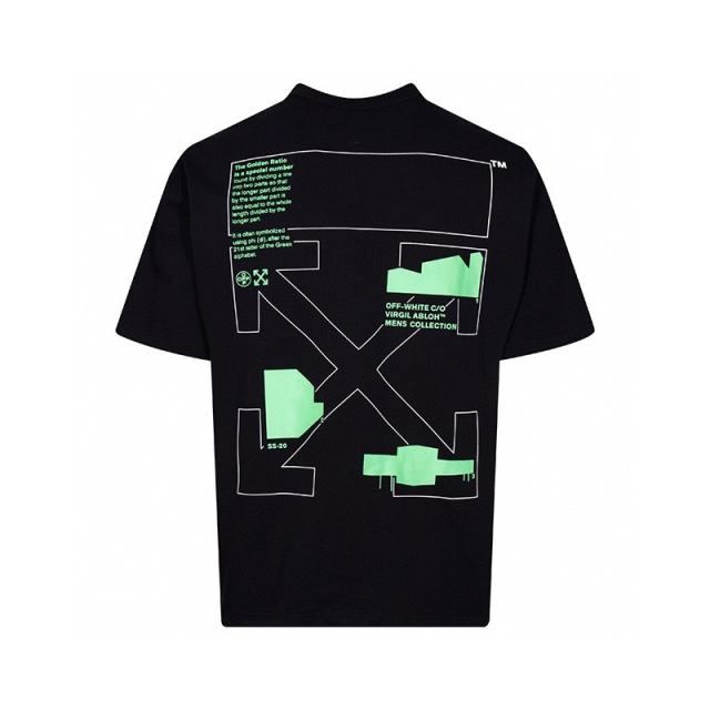 1:1 Top Quality Off White Off-White Tape Arrow T-Shirt Black White