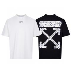 1:1 Top Quality Off White Off-White Tape Arrow T-Shirt Black White