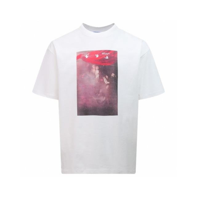 1:1 Top Quality OW Caravaggio Bowling Shirt Black White