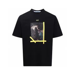 1:1 Top Quality OW Caravaggio Print T-Shirt Black