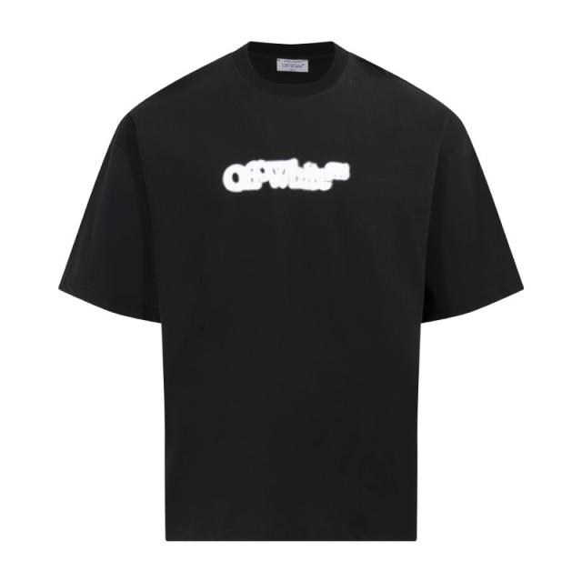 1:1 Top Quality OW SS19 Oversized Oil Painting Diagonal Arrows Tee T-Shirt Black White