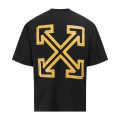 1:1 Top Quality OW SS19 Oversized Oil Painting Diagonal Arrows Tee T-Shirt Black White
