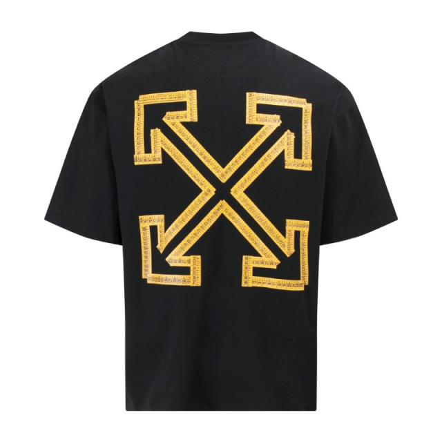1:1 Top Quality OW SS19 Oversized Oil Painting Diagonal Arrows Tee T-Shirt Black White