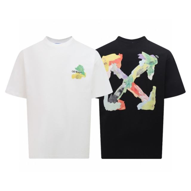 1:1 Top Quality Off White Off-white Brush Arrow T-Shirt Black White