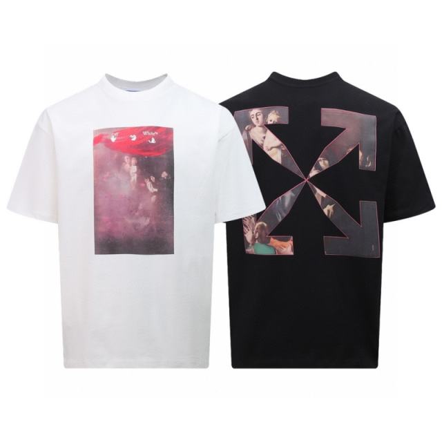 1:1 Top Quality OW Caravaggio Bowling Shirt Black White