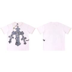 Gothic Cross Hot Drilling Print Washed Tee 3 colors 28899677
