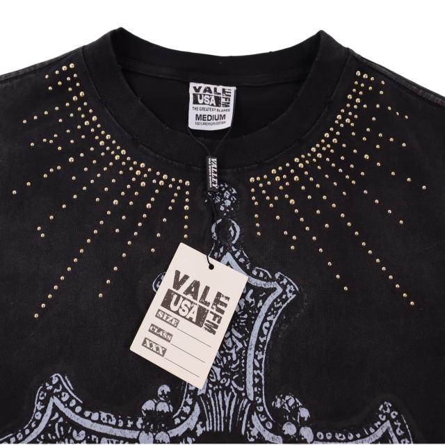 Gothic Cross Hot Drilling Print Washed Tee 3 colors 28899677