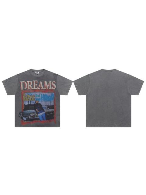 Vale Forever Car Burned diamond Print Washed Version Tee