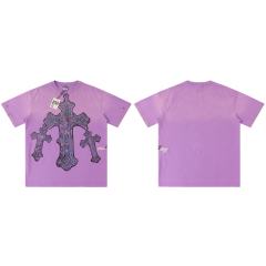 Gothic Cross Hot Drilling Print Washed Tee 3 colors 28899677