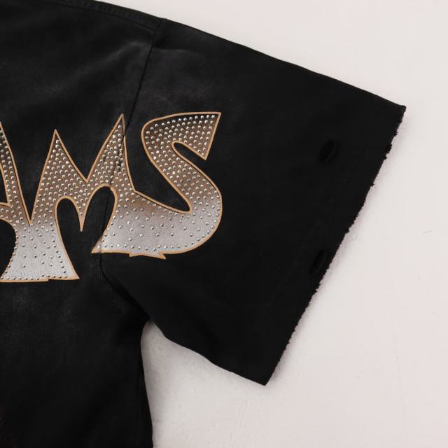 Rhinestone Letter Portrait Print Washed Version Tee 28756727