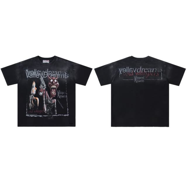 Vintage Devil Gun Graphic Grunge Streetwear T-Shirt 28978064