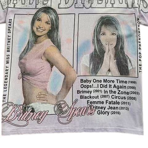 THE LEGENDARY MISS BRITNEY SPEARS Rhinestone Print Washed Tee 28884573