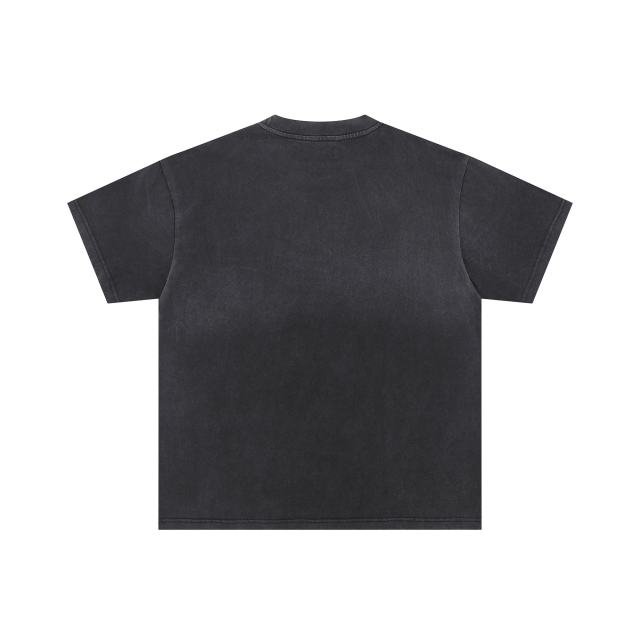 Vale Forever Rhinestone Letter Graffiti Character Print Washed Version Tee