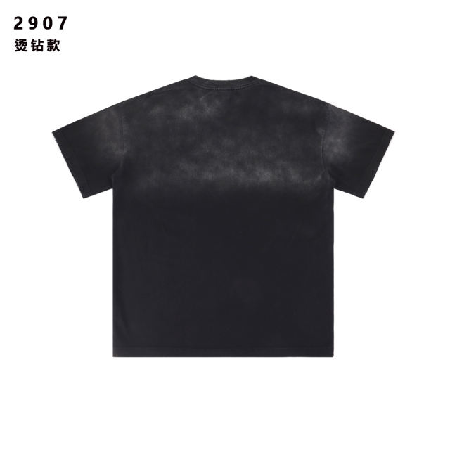 Rhinestone Letter Portrait Print Washed Version Tee 28756727