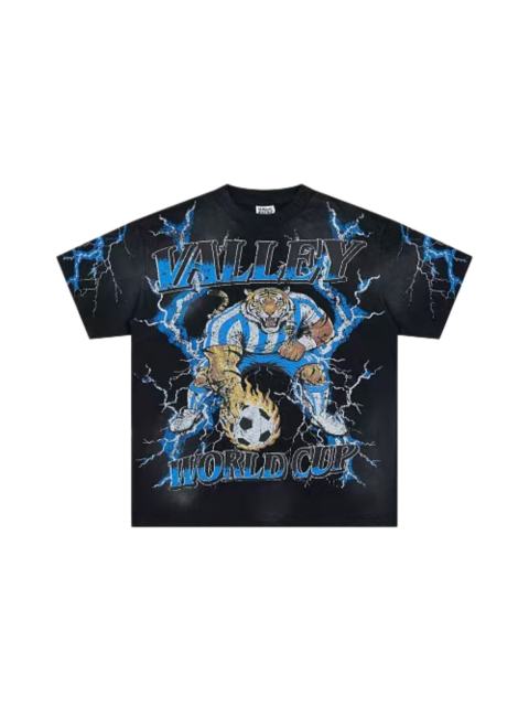 Retro Washed Black Soccer Tiger Graphic Oversized T-Shirt 29018961