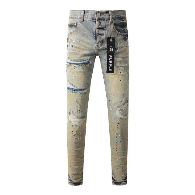 1:1 PURPLE BRΑND Splatter Ink Skinny Fits Jeans