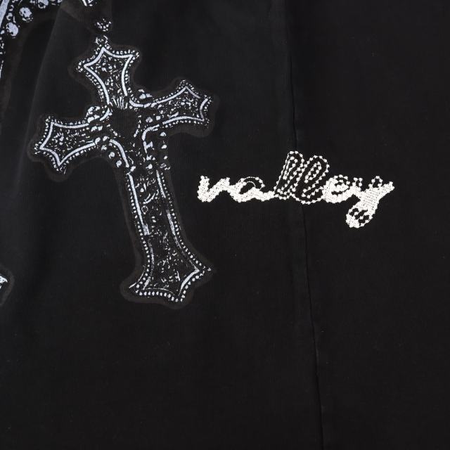 Gothic Cross Hot Drilling Print Washed Tee 3 colors 28899677