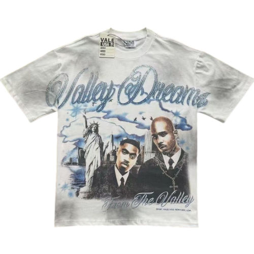 Portrait Print Rhinestone Washed Vintage T-Shirt 2 colors 29019044