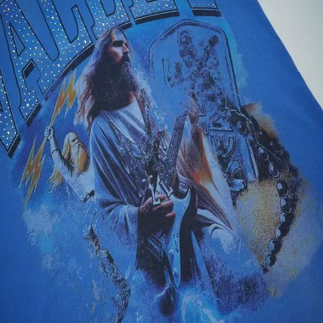 Rock Graphic Vintage Washed Blue T-Shirt 29018981